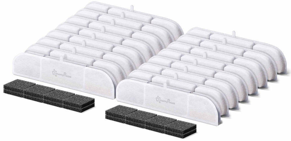DownyPaws DPWFP6 replacement filters box showing filtration components for clean water