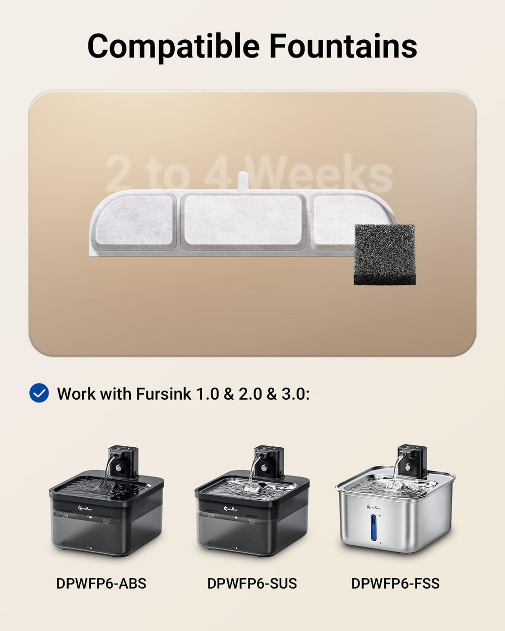 DownyPaws DPWFP6 pre-filter sponge showing multi layer filtration for debris