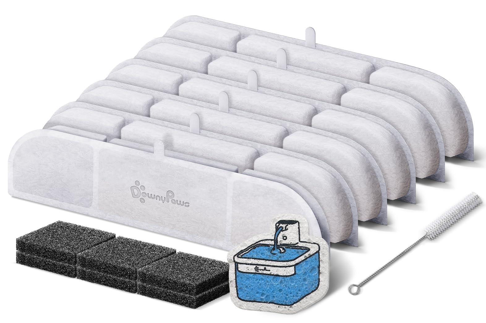 DownyPaws DPWFP6 replacement filters pack for cleaner water and hydration