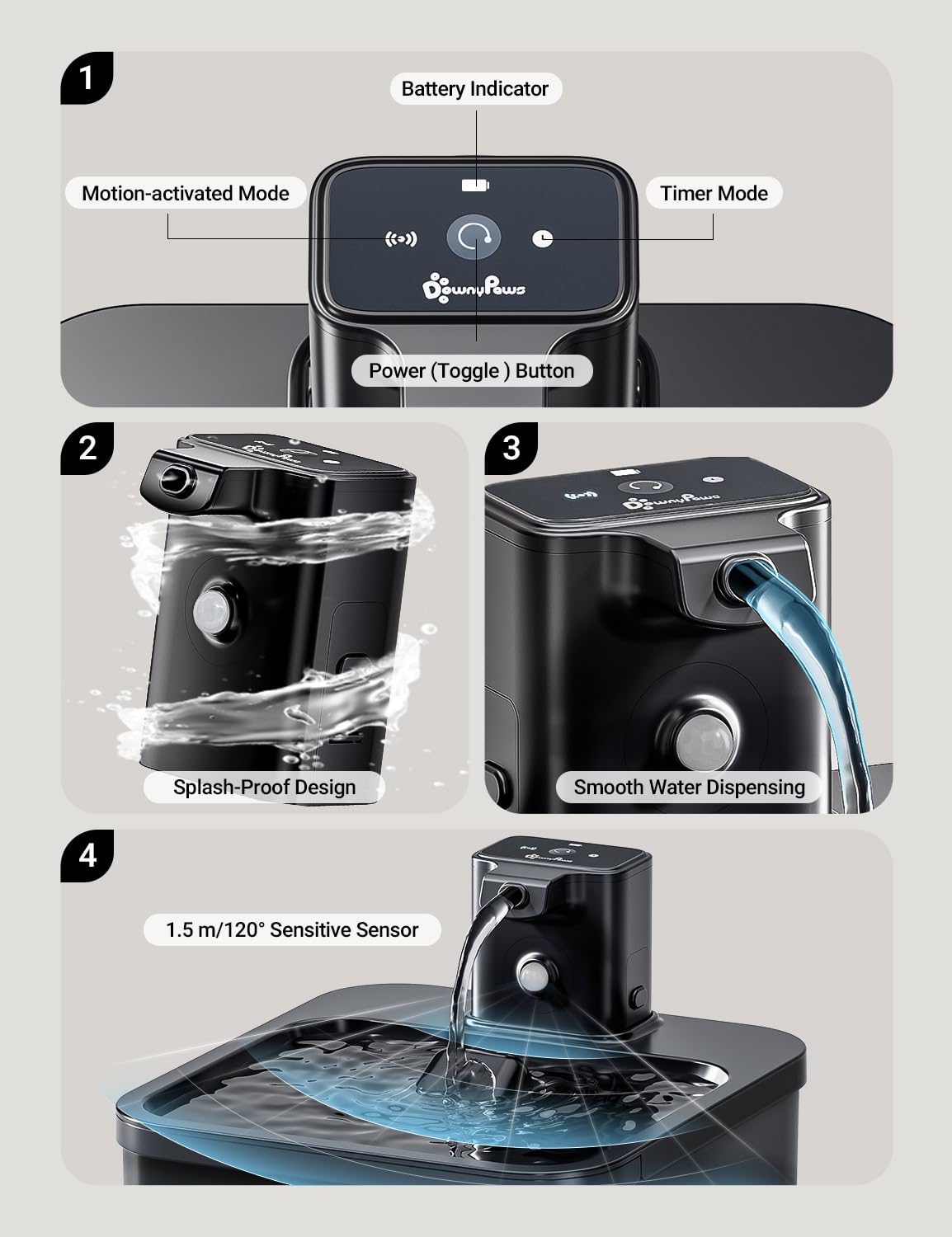 DownyPaws hand washable compartment cleaning shows simple maintenance.