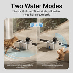 DownyPaws motion sensor fountain detects cat approach to encourage drinking
