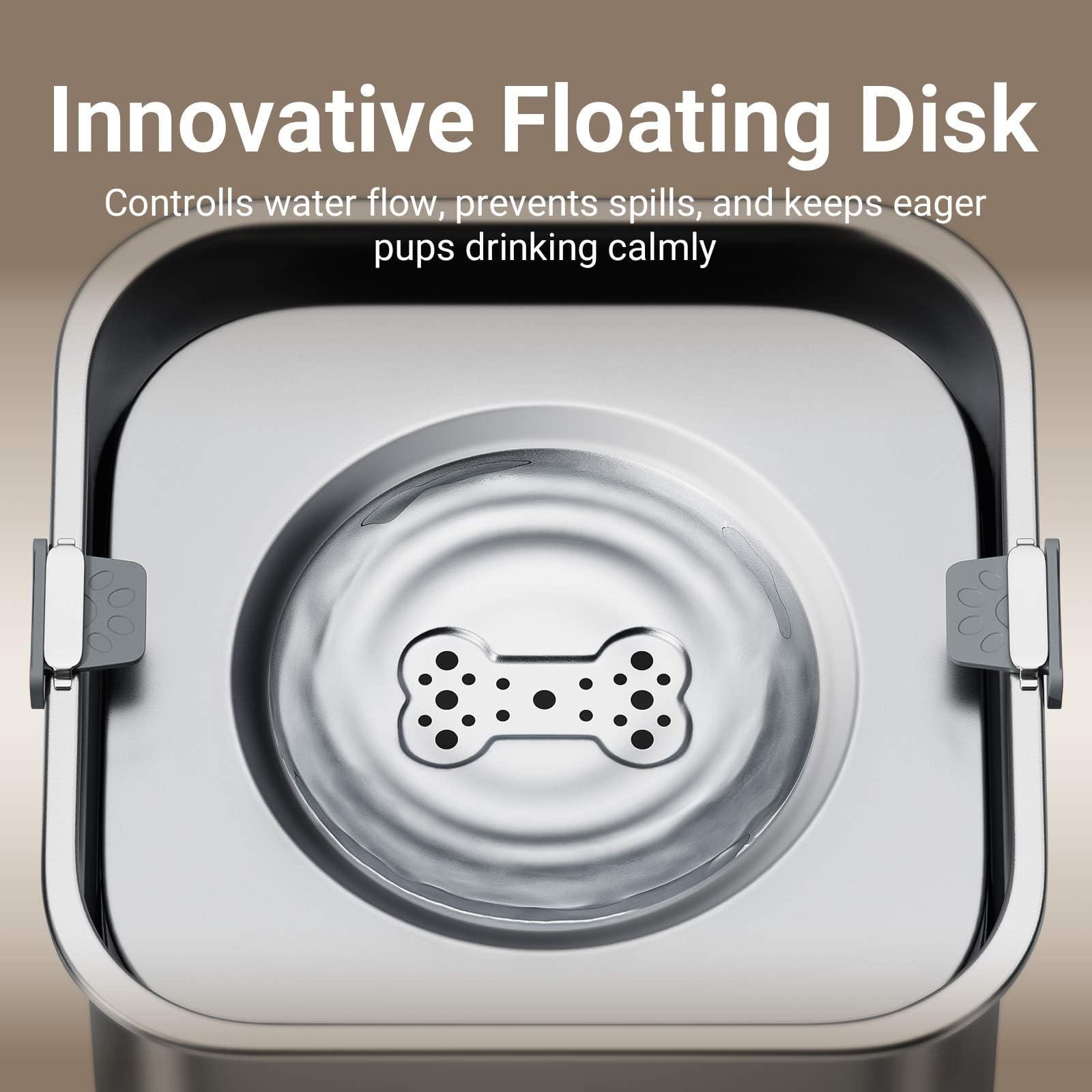 DownyPaws dishwasher-safe stainless bowl emphasizes simple maintenance.