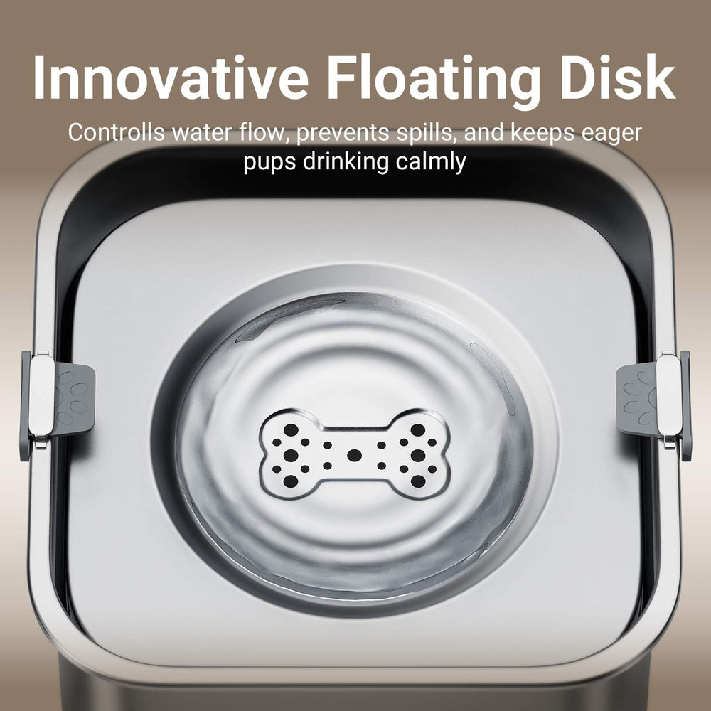 DownyPaws dishwasher-safe stainless bowl emphasizes simple maintenance.