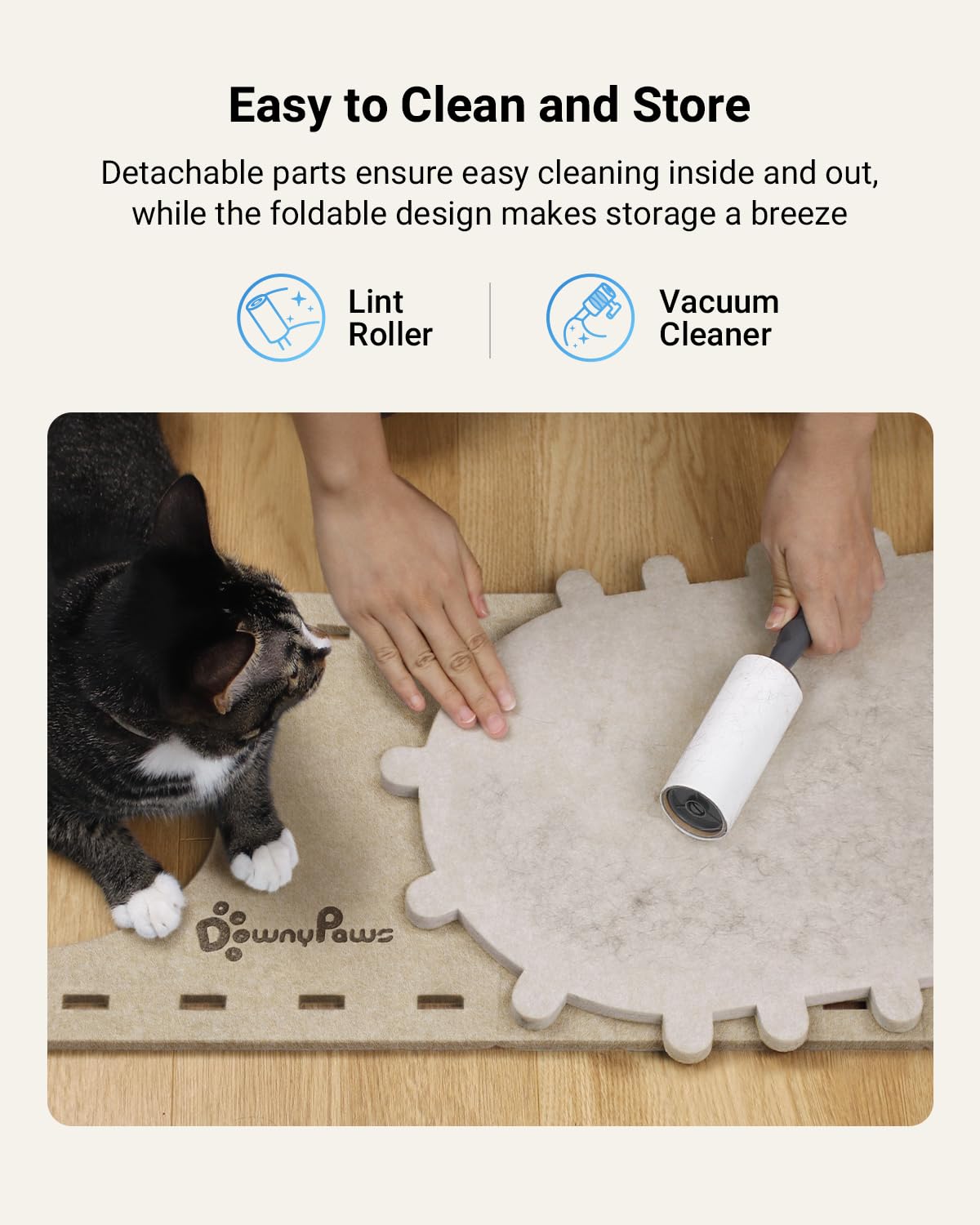 DownyPaws PeekaPurr assembly and fold-flat design enables quick setup.