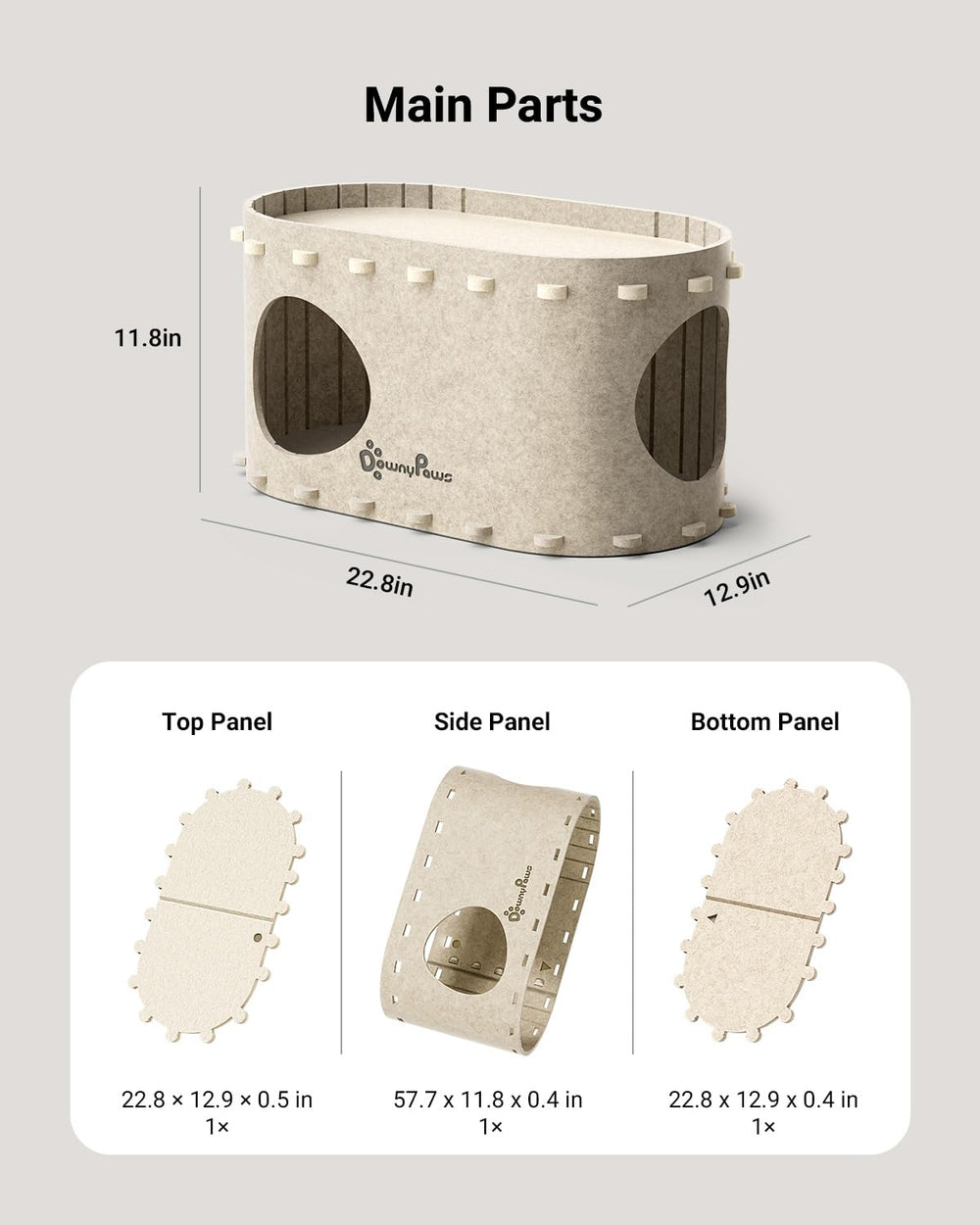 DownyPaws PeekaPurr cream color blends with decor and hides fur.