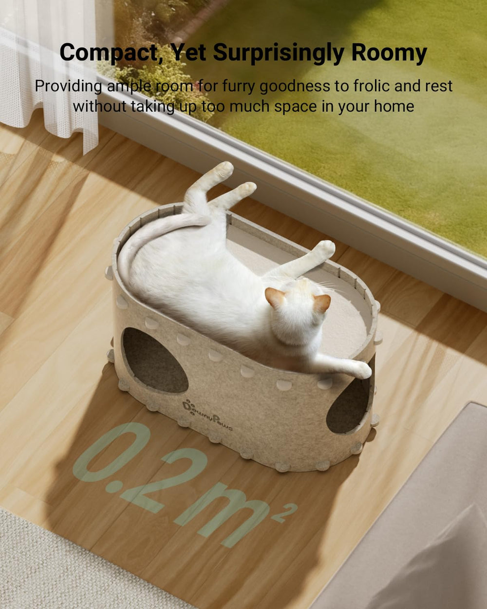 DownyPaws PeekaPurr dual openings promote social interaction and easy access.