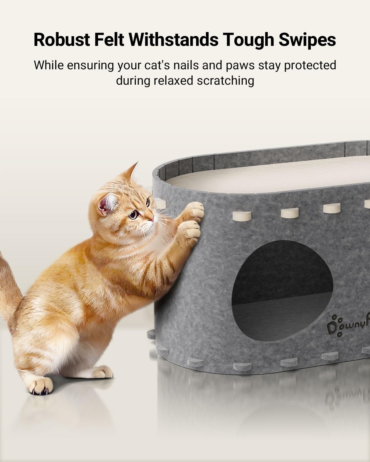 DownyPaws PeekaPurr folded-flat for compact storage after playtime