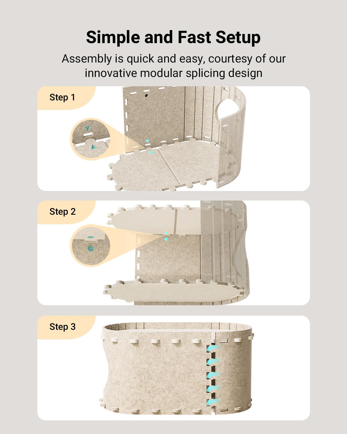 DownyPaws PeekaPurr portable design allows easy room-to-room movement.