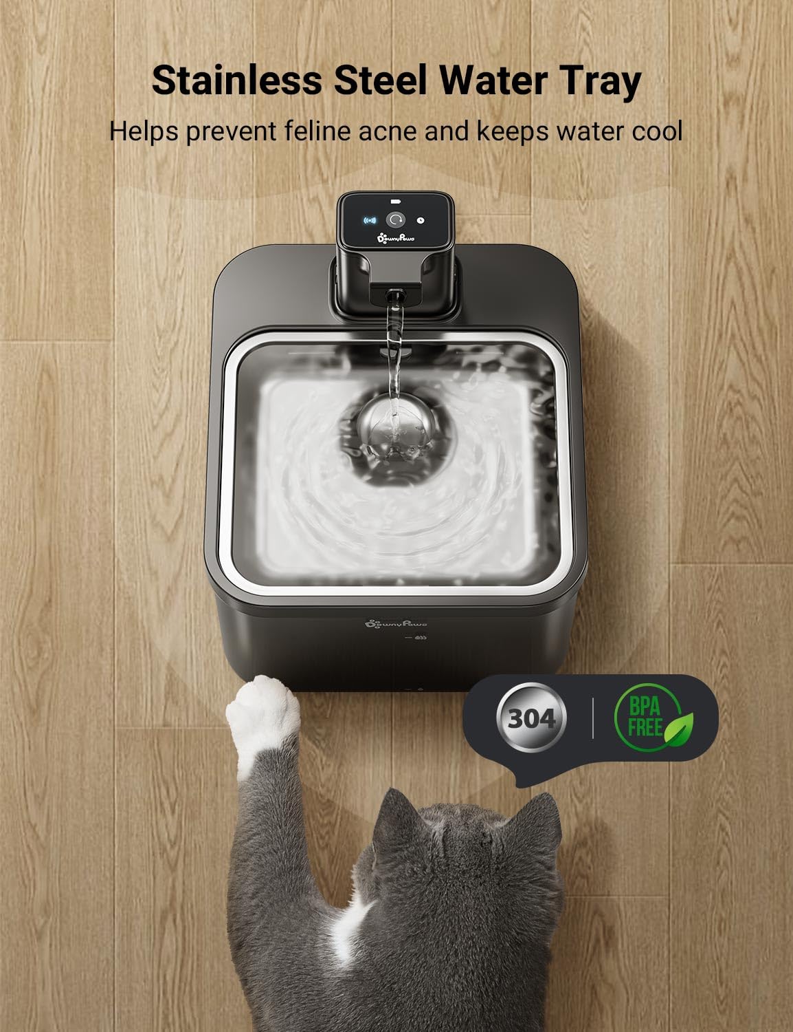 DownyPaws timer mode releases water every 15 minutes
