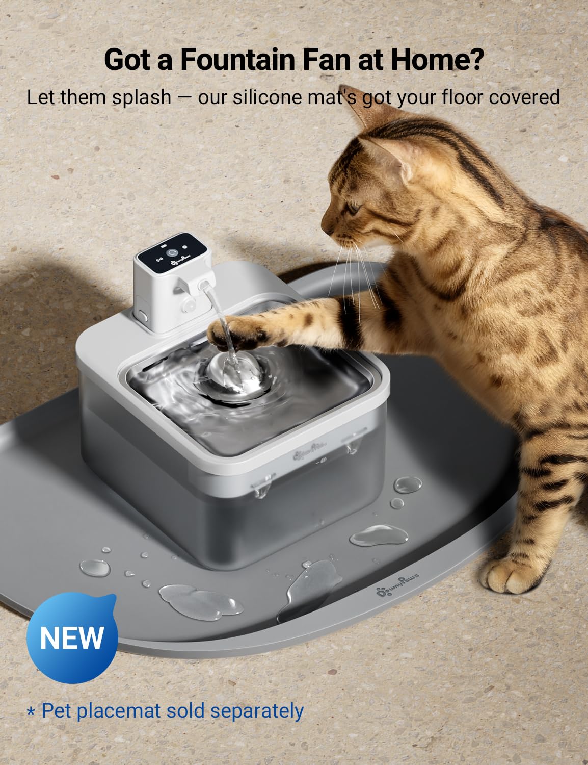 DownyPaws BPA-free material assures safe water when pets sip.