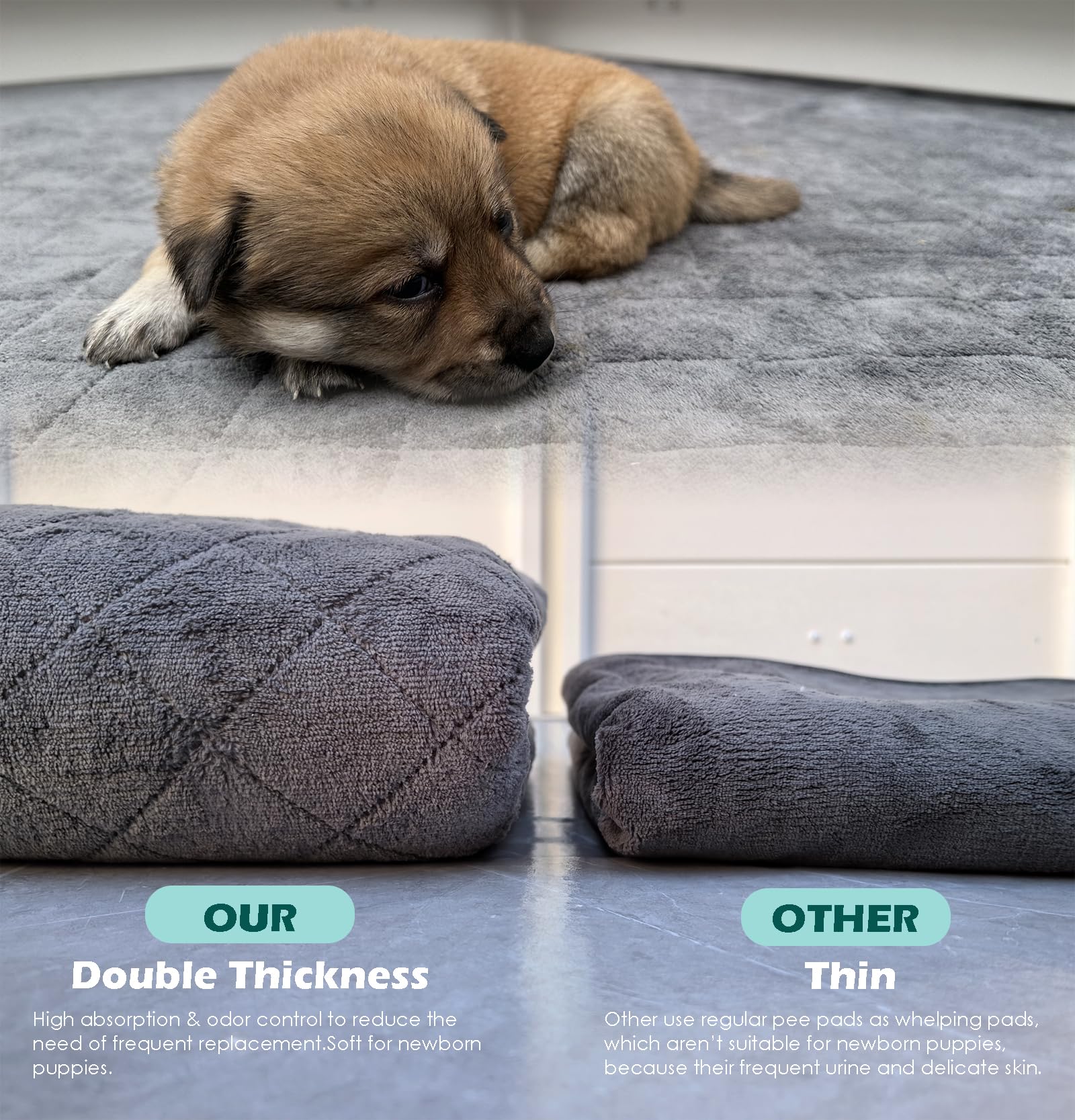 DOZZOPET whelping box ultra-absorbent mat absorbs moisture