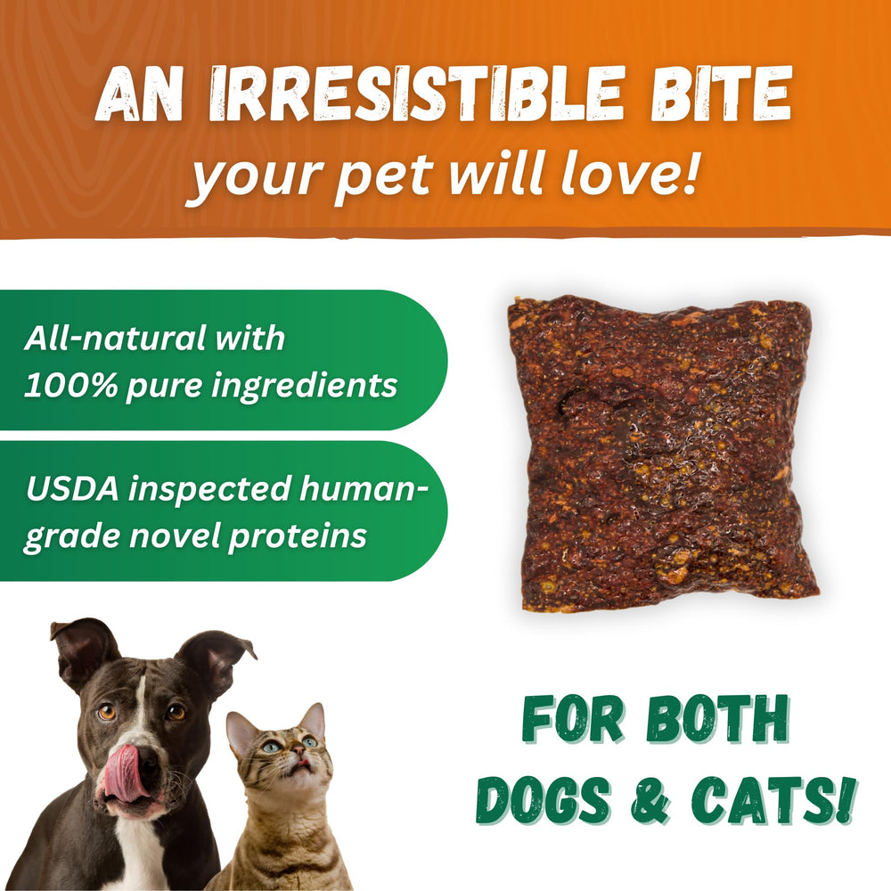 Dr. Becker's chip-like beef bites with dental-conscious texture.