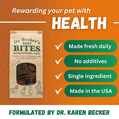 Dr. Becker's Original Beef Bites liver chips close-up highlighting single-ingredient nutrition.