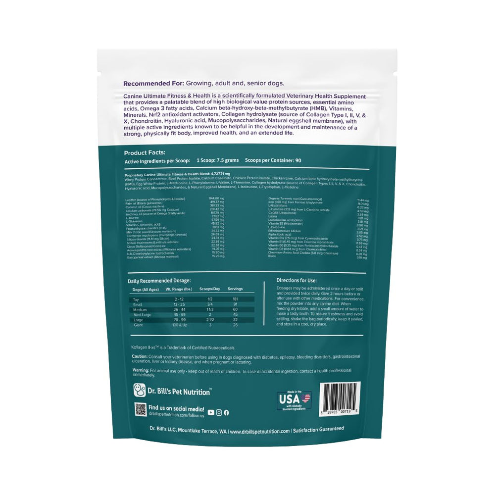 Dr. Bill's Canine Ultimate Fitness pet owners can integrate this supplement into routines.