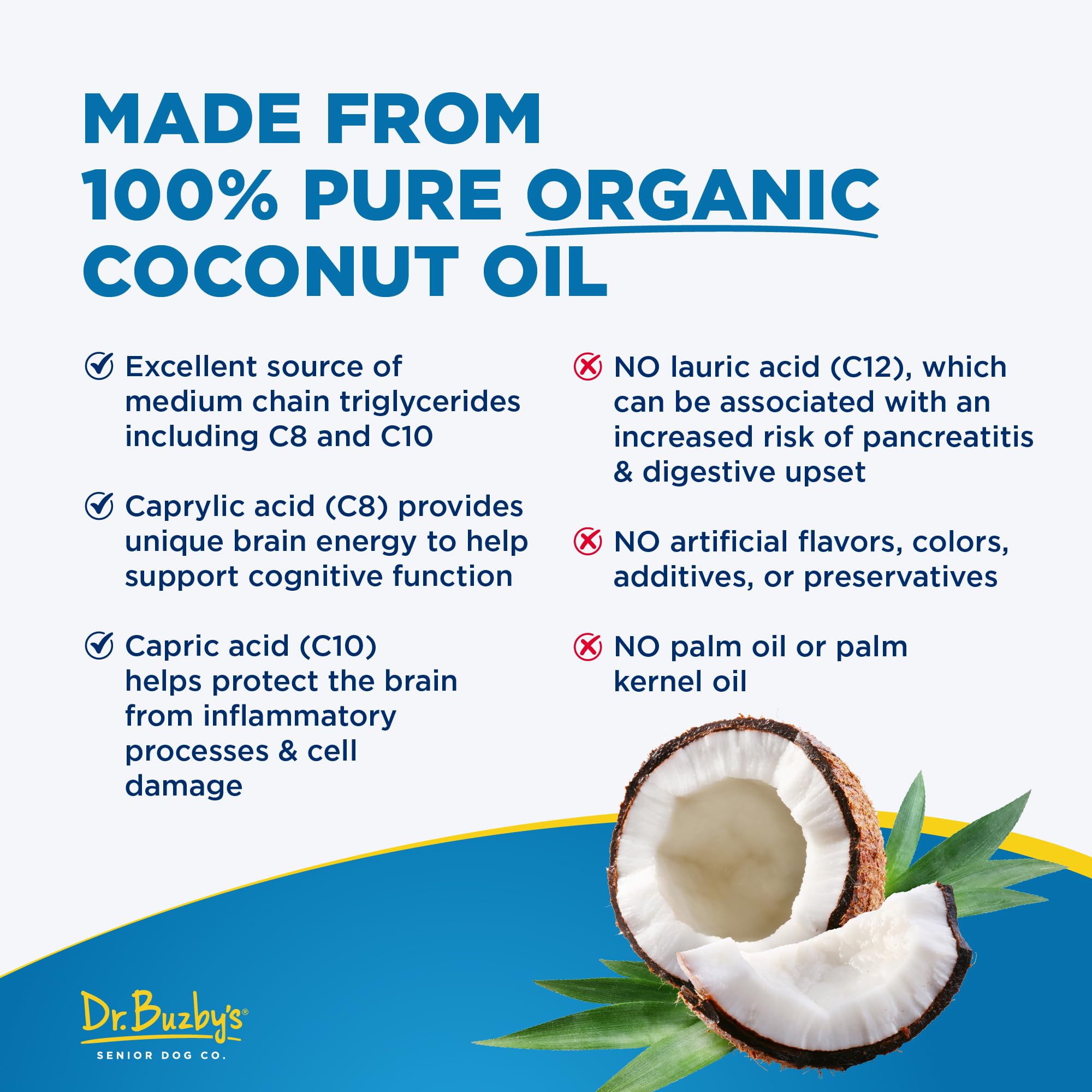 Dr. Buzby's Brain Boost organic ingredients label close-up.