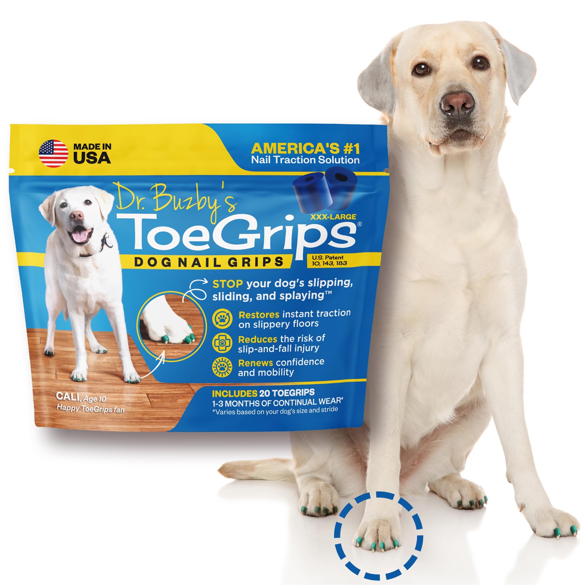 Veterinary endorsement of Dr. Buzby's ToeGrips