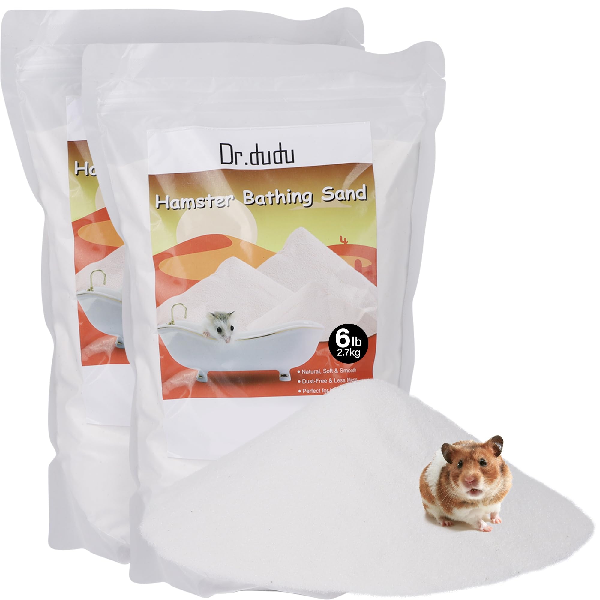 DR.DUDU hamster bath sand dust-free desert 12lb white promotes clean coats