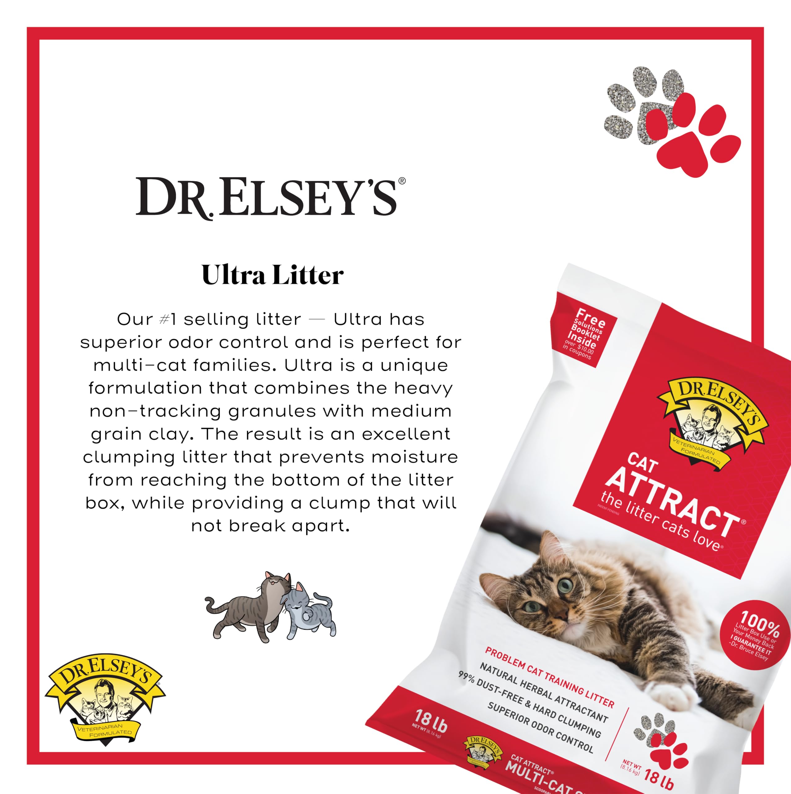 Dr. Elsey's Cat Attract hard clumping texture close-up for quick cleanup