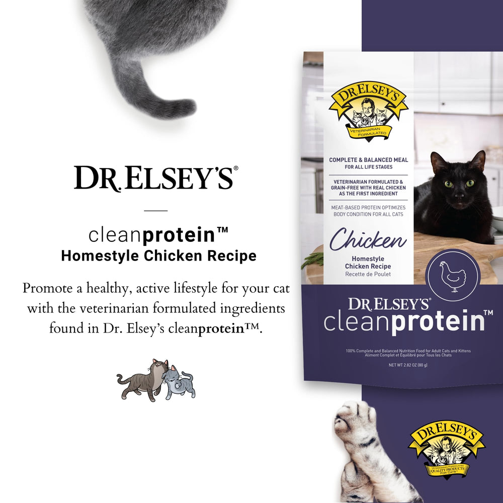 Dr. Elsey's Clean Protein Chicken Homestyle Pouch: grain-free recipe with no fillers.