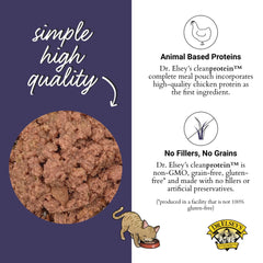 Dr. Elsey's Clean Protein Chicken Homestyle Pouch: single-serve portions for easy feeding.