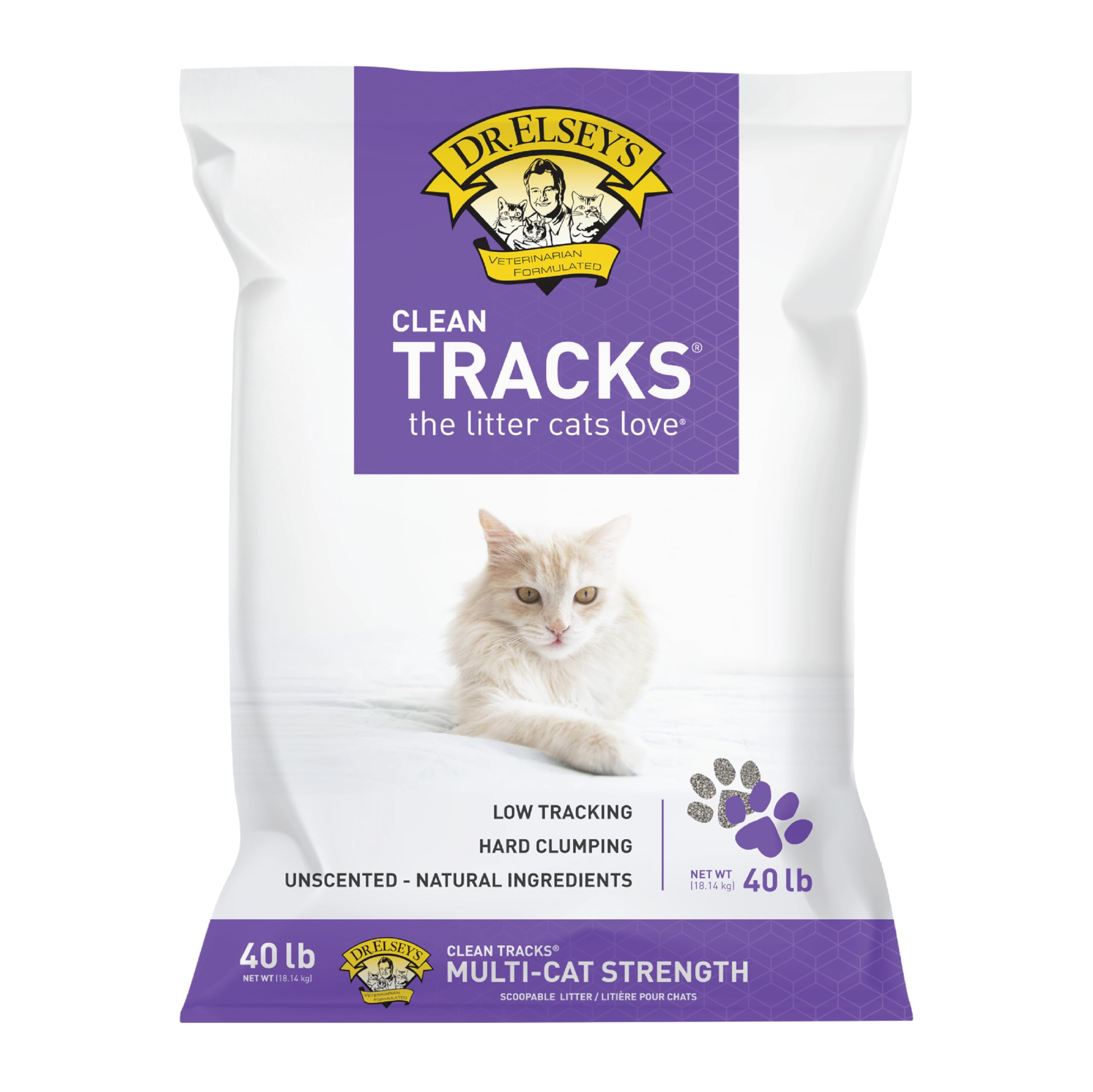 Dr. Elsey's Clean Tracks bentonite clay forms hard clumps for easy scooping.