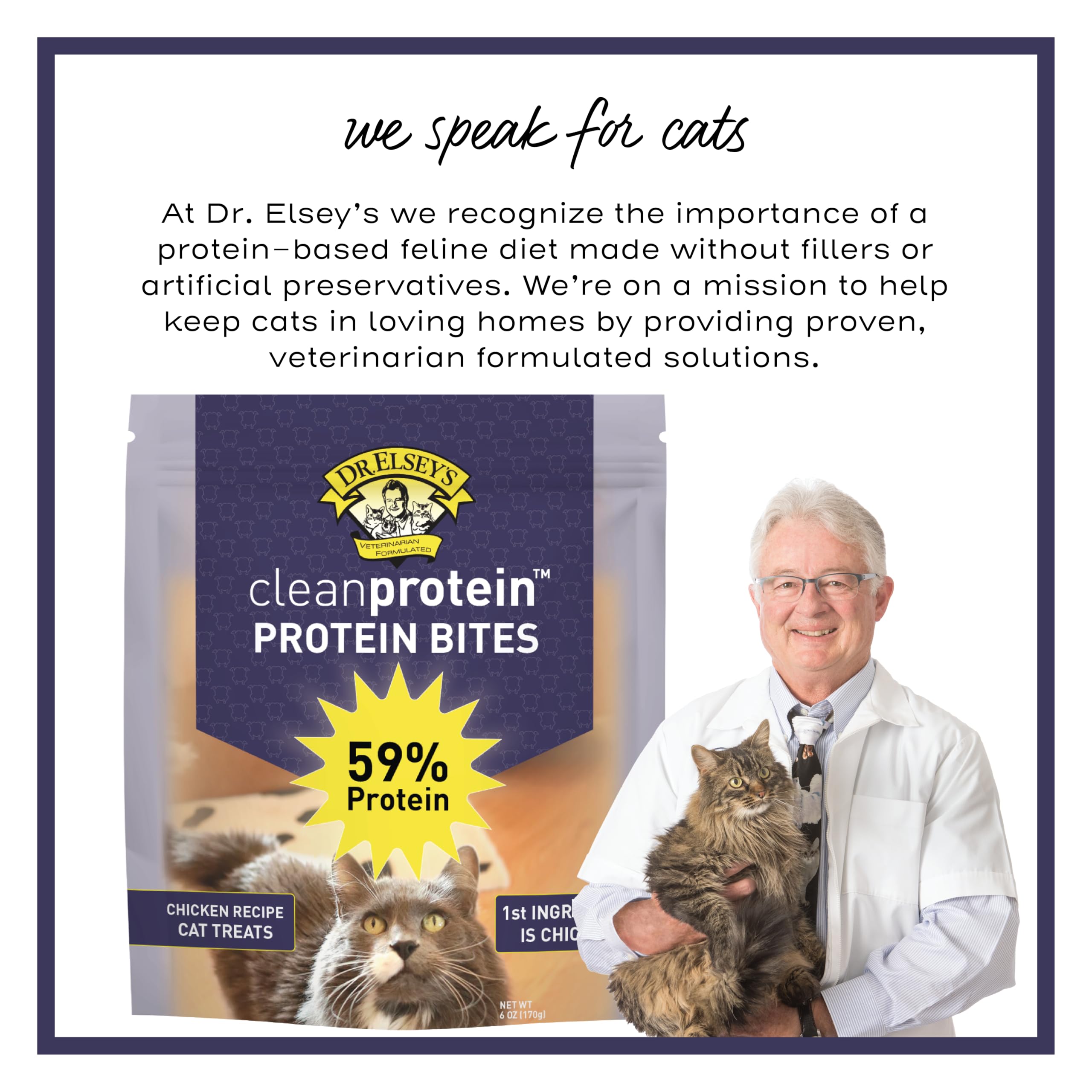Dr. Elsey's Cleanprotein Bites Chicken cat enjoying a bite snack.