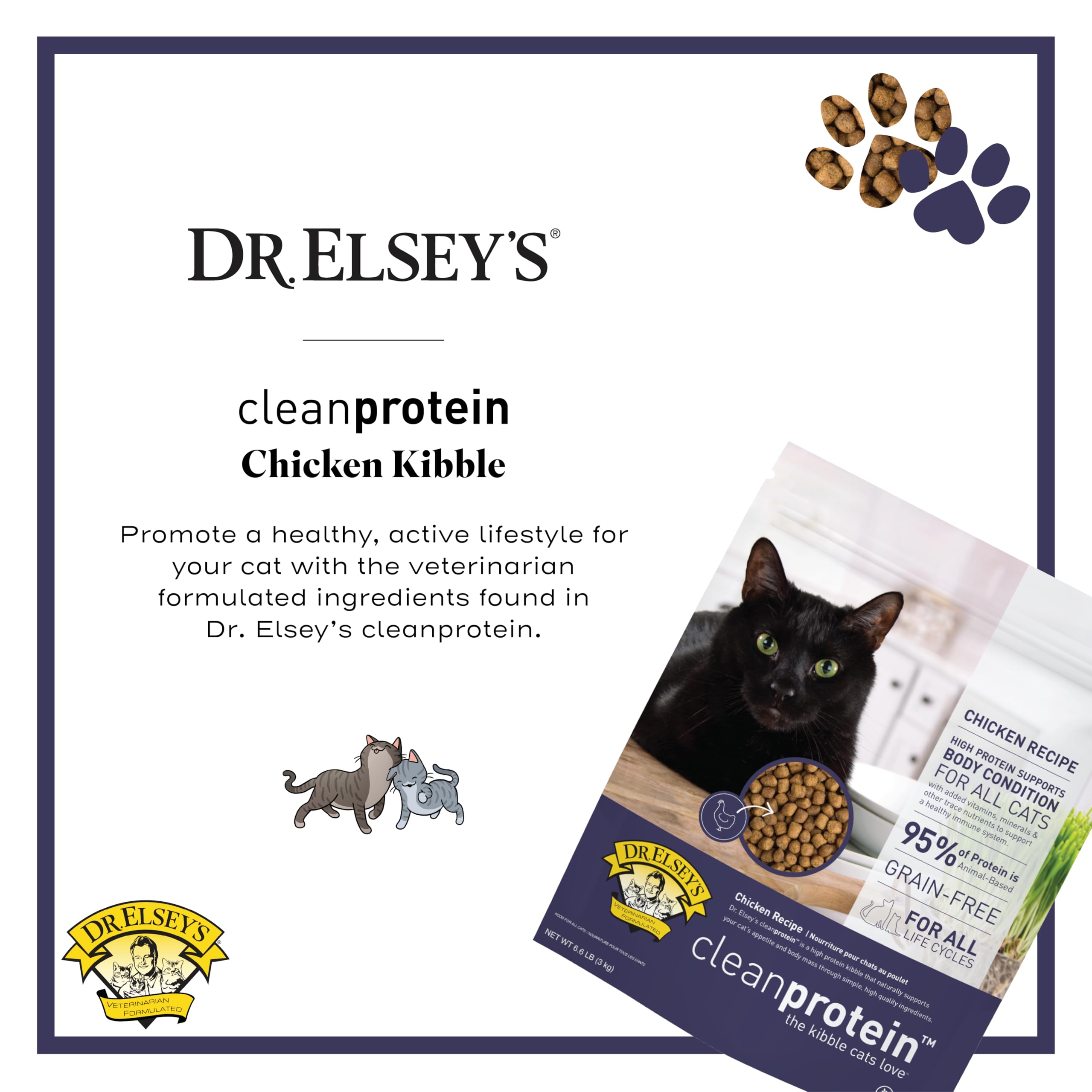 Closeup of Dr. Elsey's CleanProtein kibble texture highlighting protein-rich bites