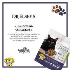 Closeup of Dr. Elsey's CleanProtein kibble texture highlighting protein-rich bites
