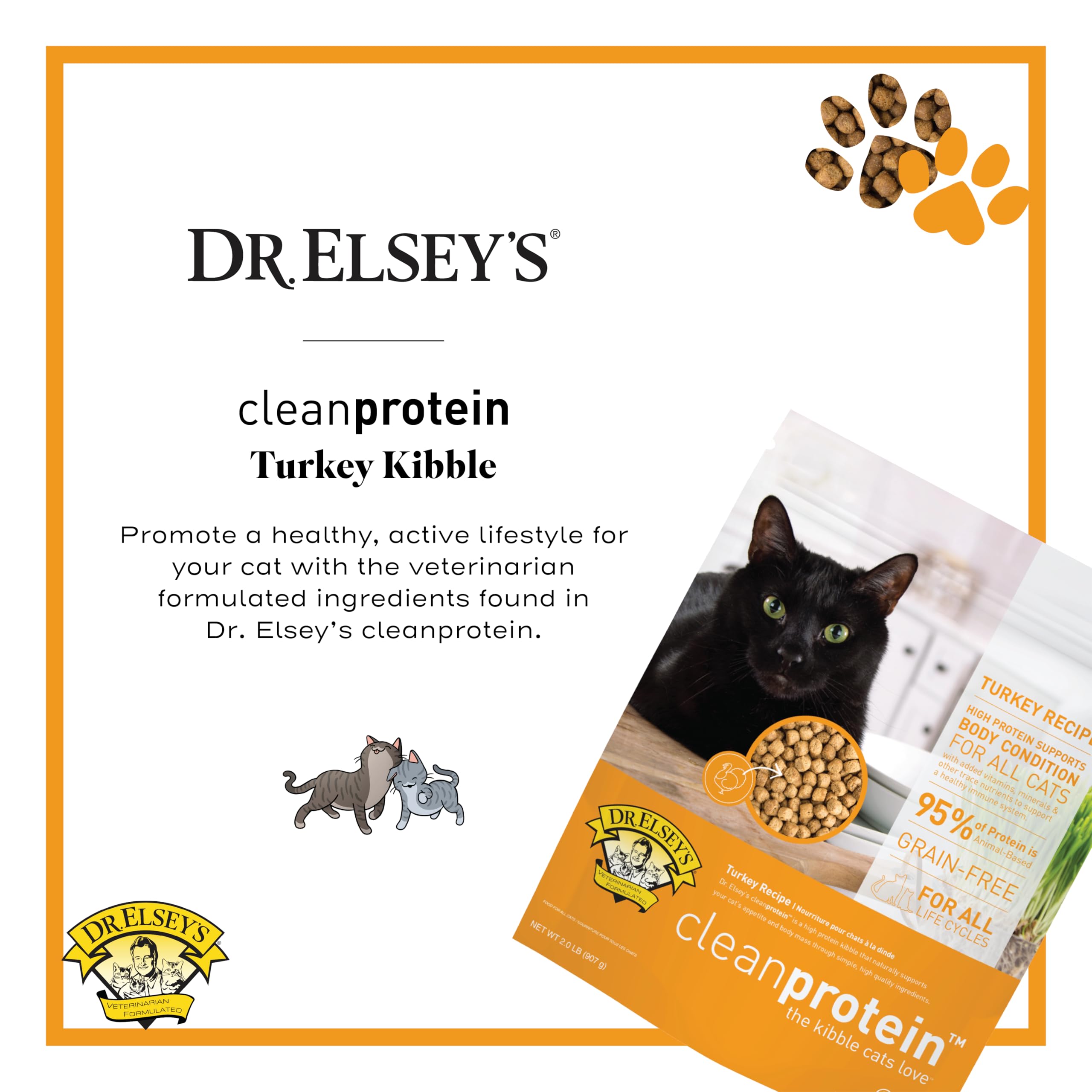 Serving Dr. Elsey's CleanProtein turkey kibble in a cat bowl for feeding