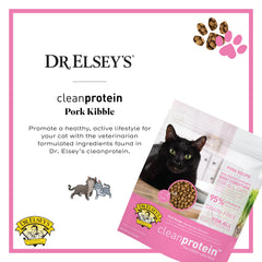 Grain-free kibble texture shown for Dr Elsey's cleanprotein