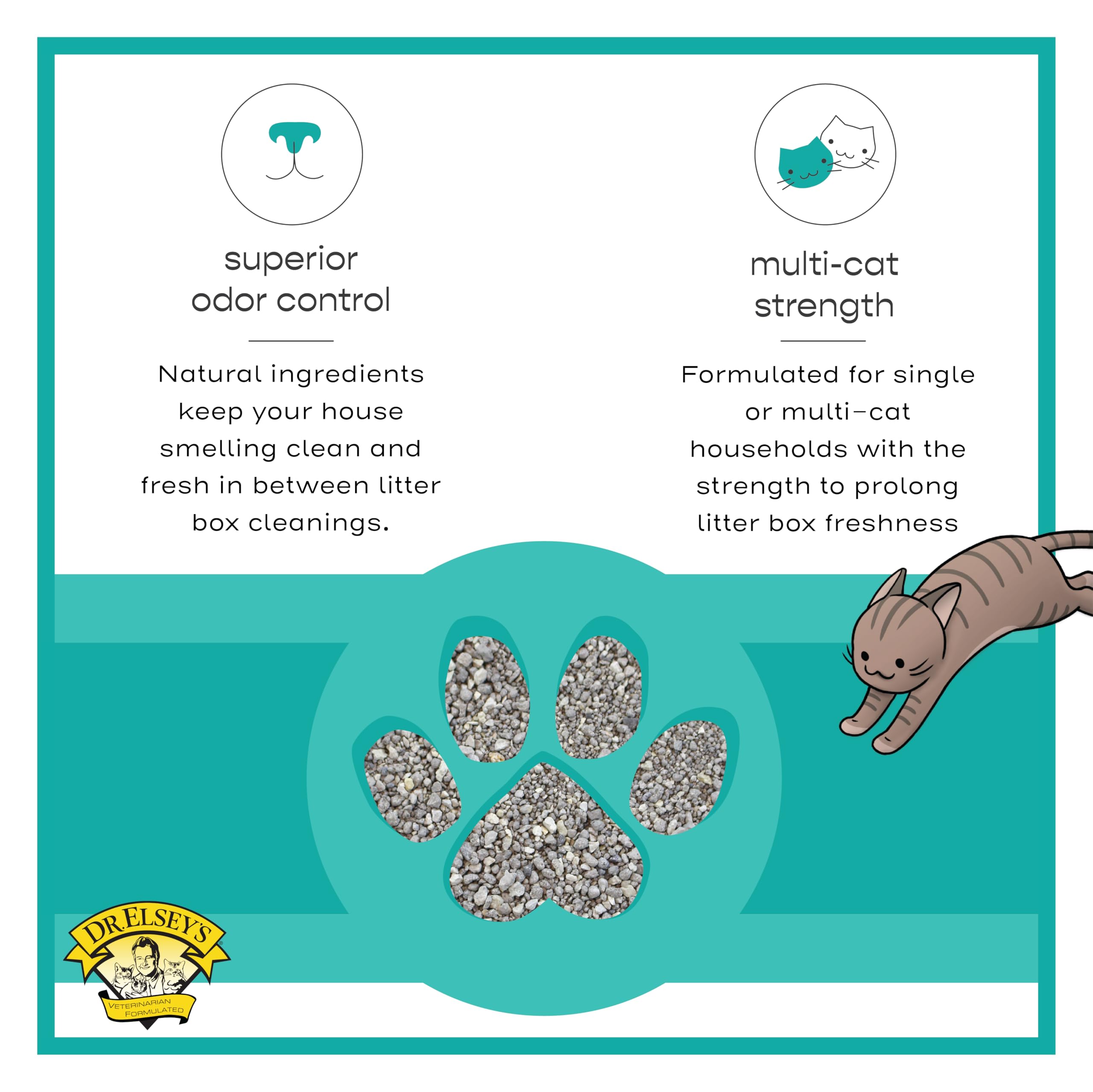 Dr. Elsey's stress-relief formula uses natural essences for calmer litter box time.