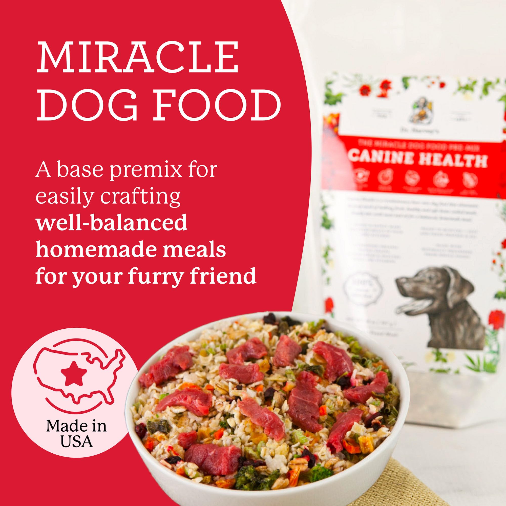 Dr. Harvey's base mix with grains closeup highlighting organic ingredients