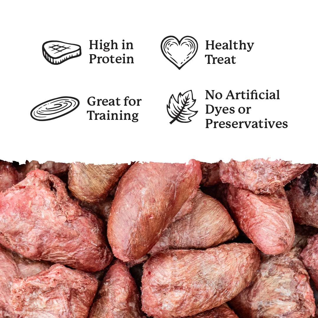 Dr. Harvey's Freeze-Dried Hearts lean protein snack for dogs.
