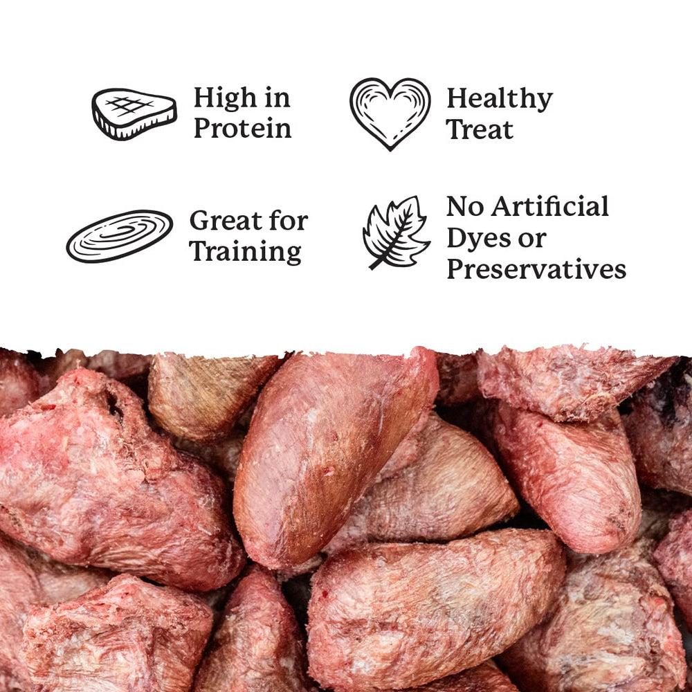 Dr. Harvey's Freeze-Dried Hearts lean protein snack for dogs.