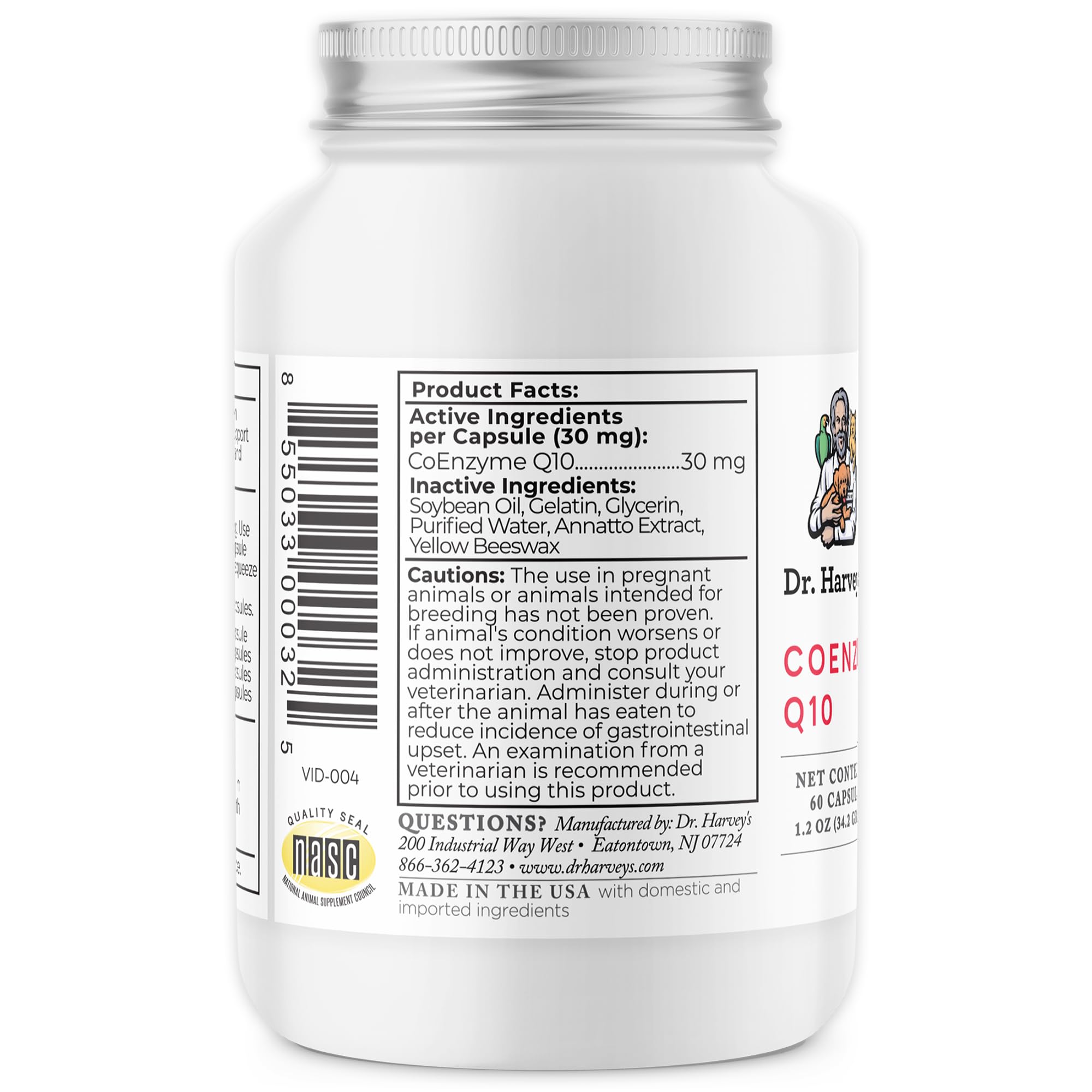 Dog owner giving Dr. Harvey's CoQ10 to support heart vitality.