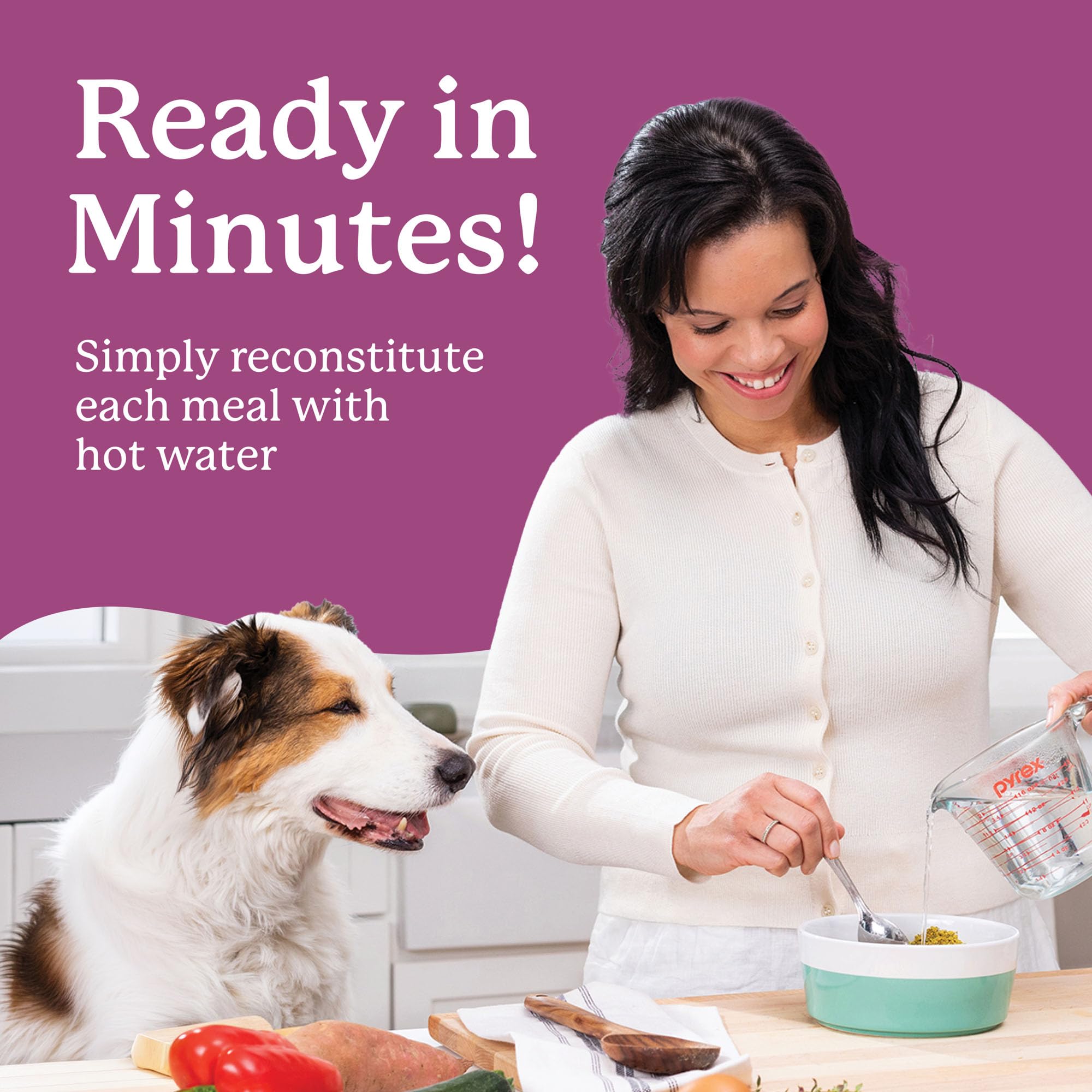Dr. Harvey's Every Dog Health prepping with hot water creates ready-to-serve meals.