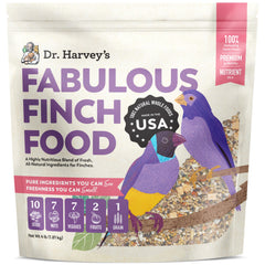 Dr. Harvey’s Fabulous Finch Food front packaging showing premium ingredients for finches