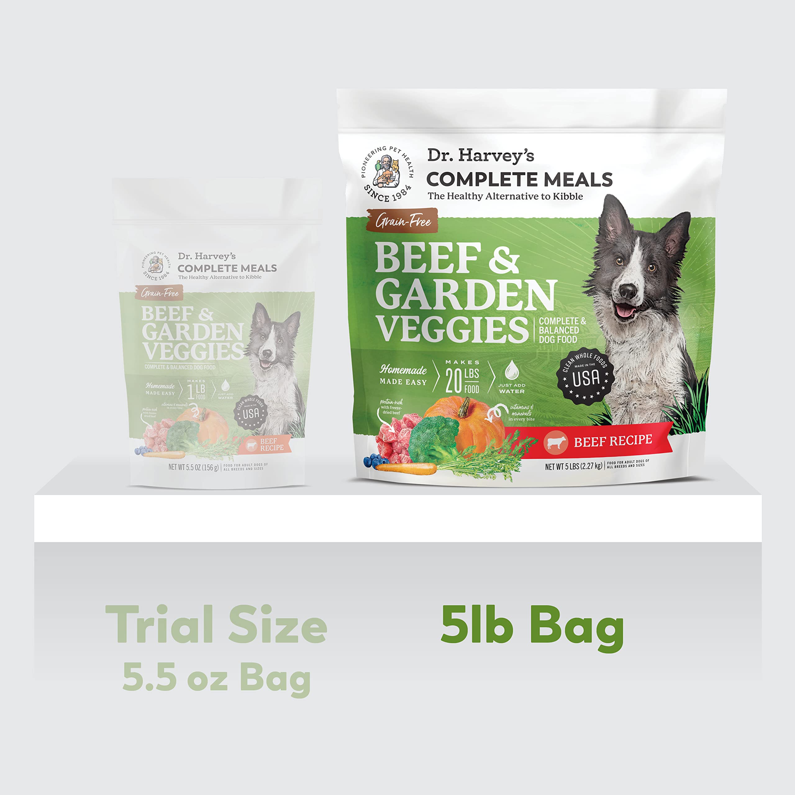 Rehydrating Dr. Harvey's dog food to a fresh, easy-to-digest meal.