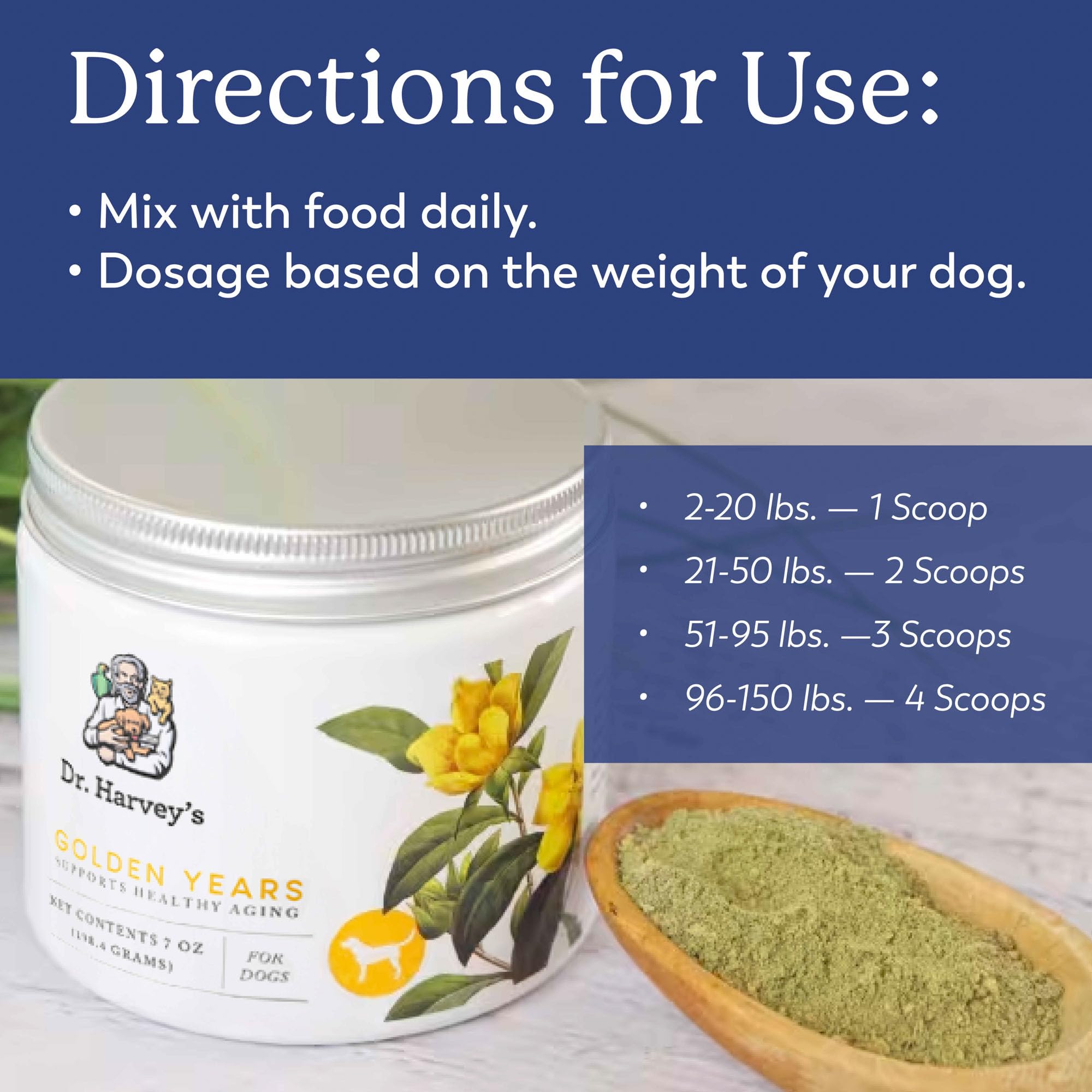 Herbal blend in Dr. Harvey's Golden Years supports daily senior nutrition