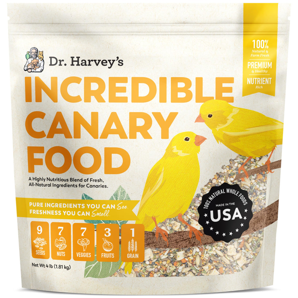 Dr. Harvey's Incredible Canary Blend 4lb bag for balanced canary meals.