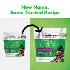 Dr. Harvey's lamb-first-ingredient closeup highlights quality protein for digestion.