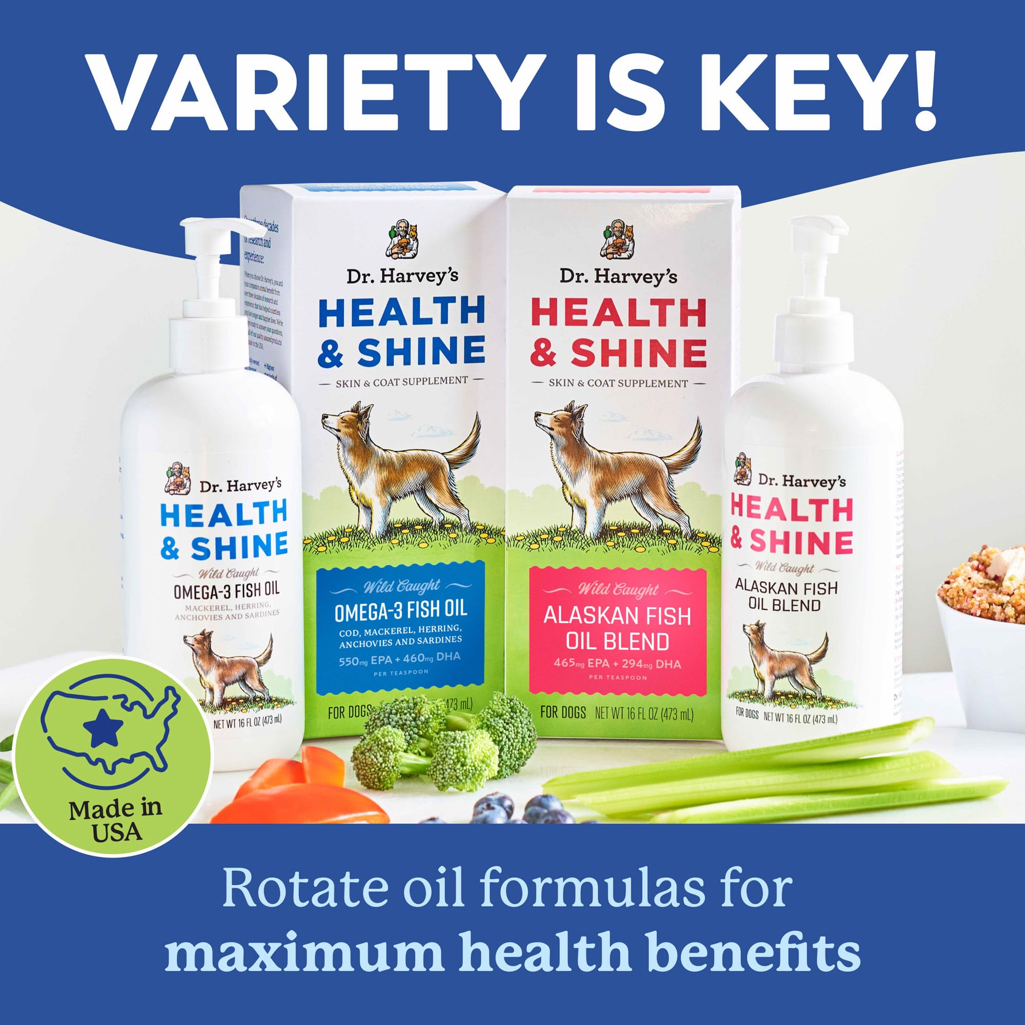 Dr. Harvey's Omega 3 supports joint comfort and mobility for dogs.