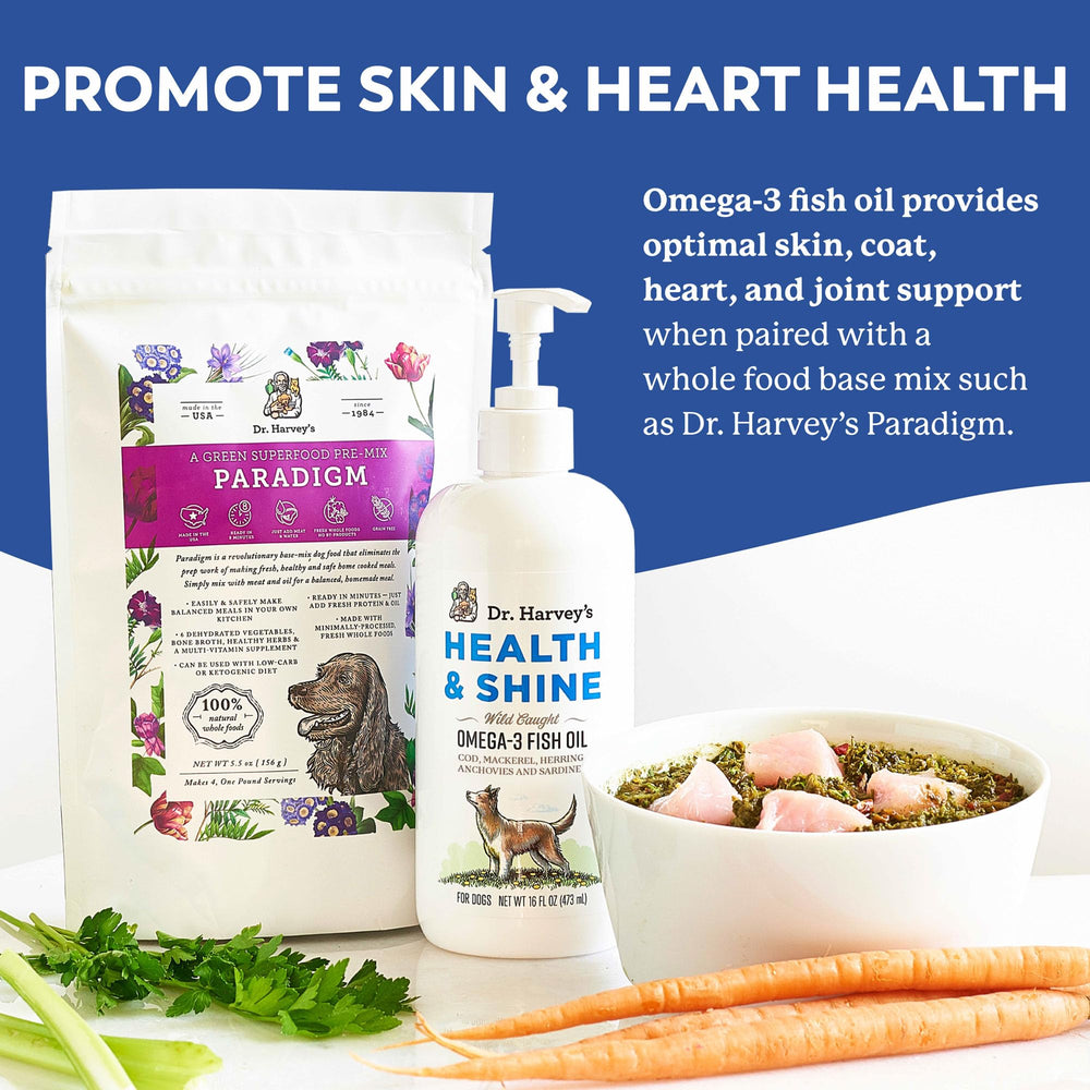 Dr. Harvey's Omega 3 dog pump for easy daily dosing and mess-free use.