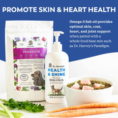 Dr. Harvey's Omega 3 dog pump for easy daily dosing and mess-free use.