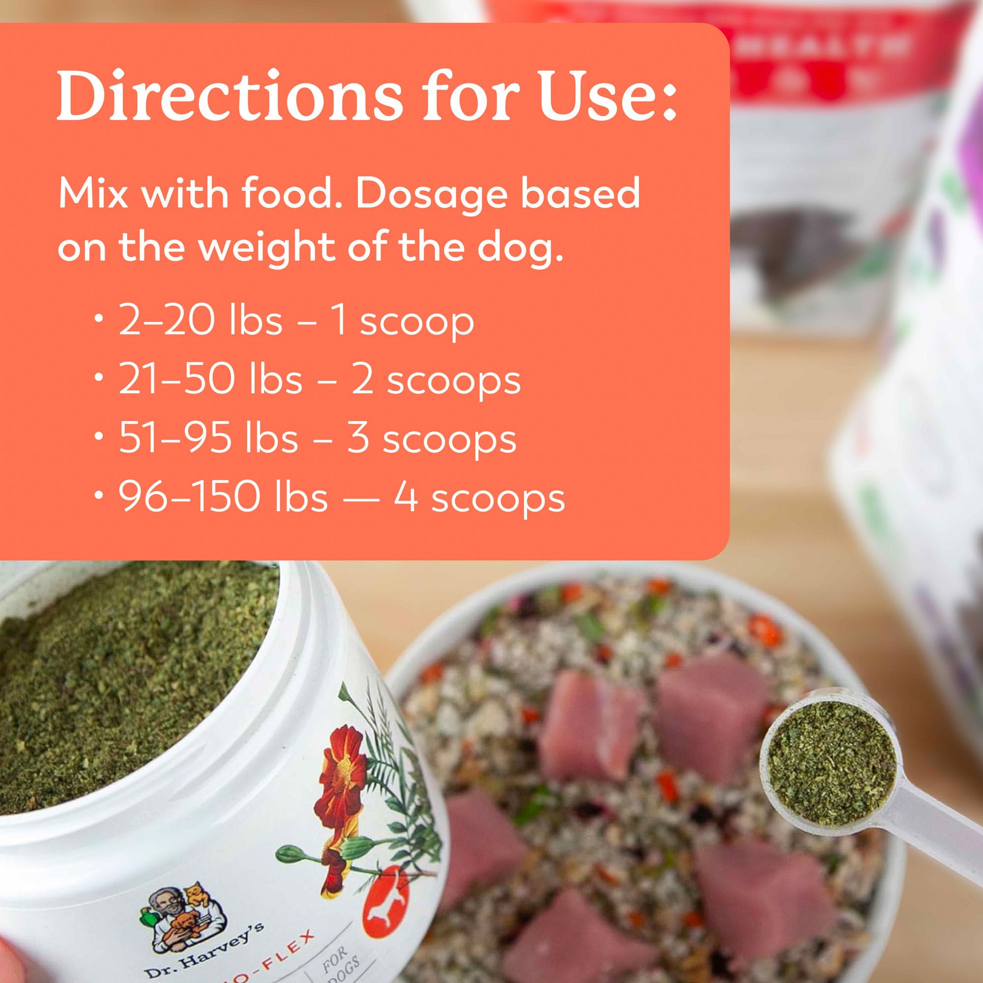 Dr. Harvey's Ortho-Flex ingredient list closeup highlighting natural botanicals