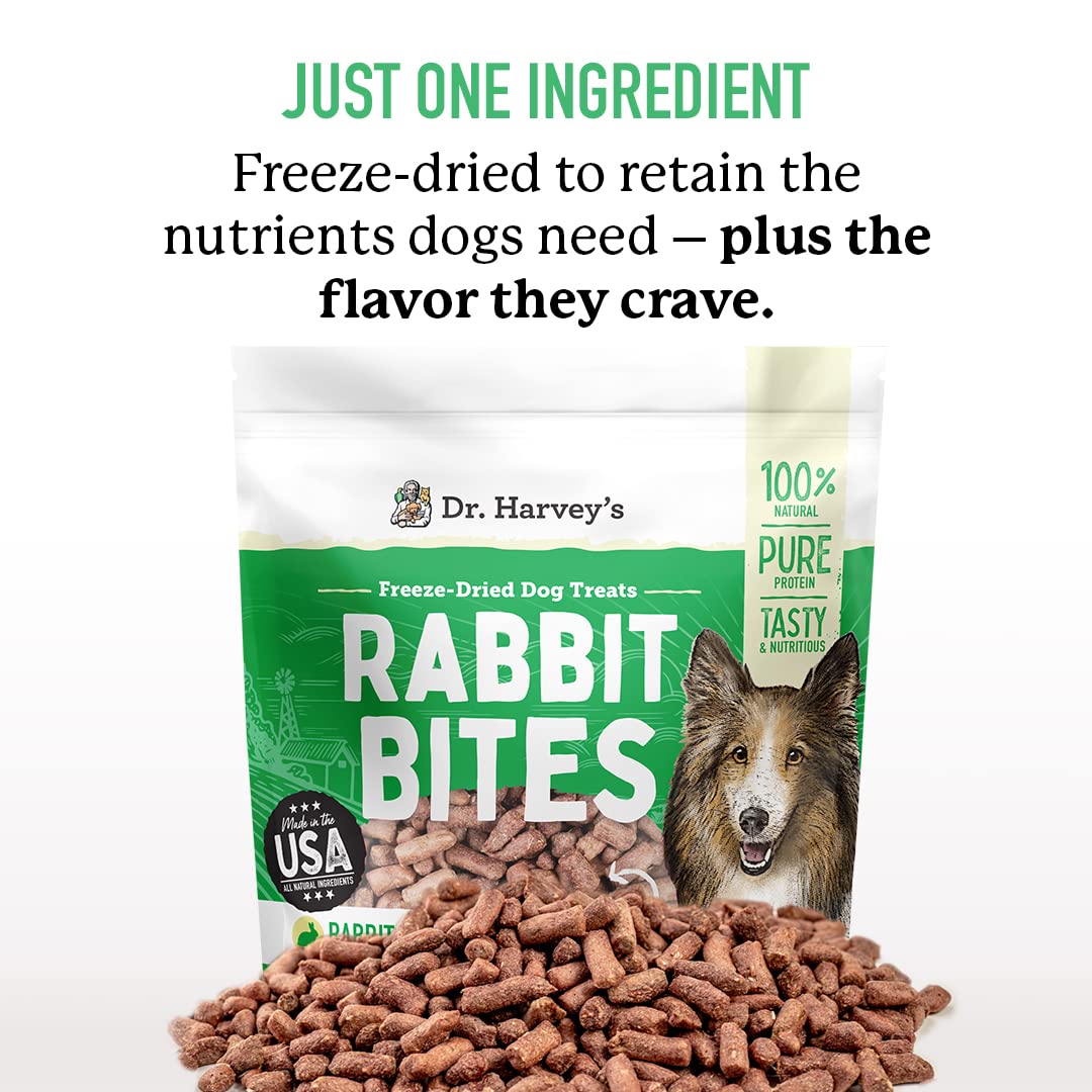 Dr. Harvey's Rabbit Bites close-up of freeze-dried rabbit bites for rewards.
