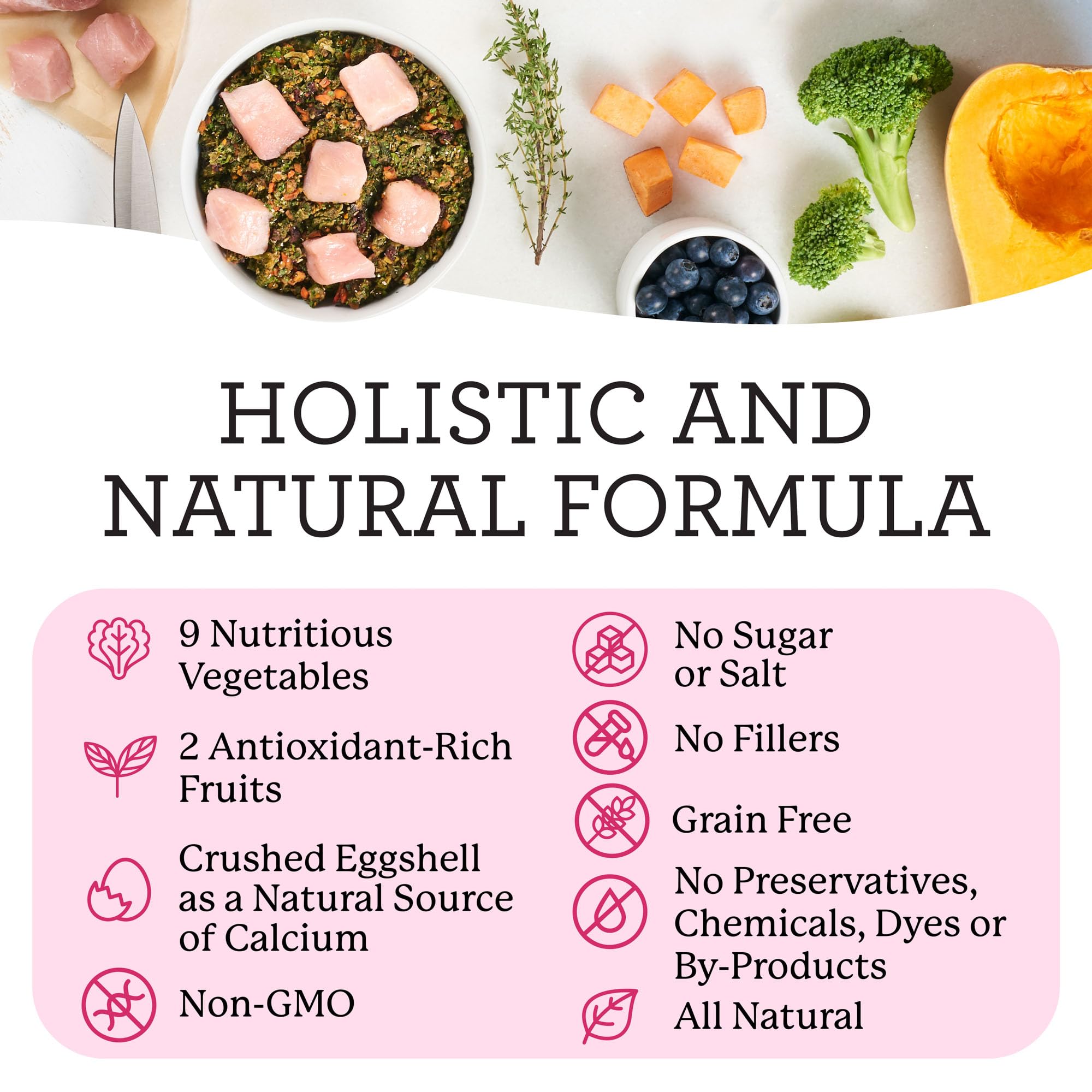 Dr. Harvey's Raw Vibrance goats milk and shiitake highlight rich flavor and nutrition.