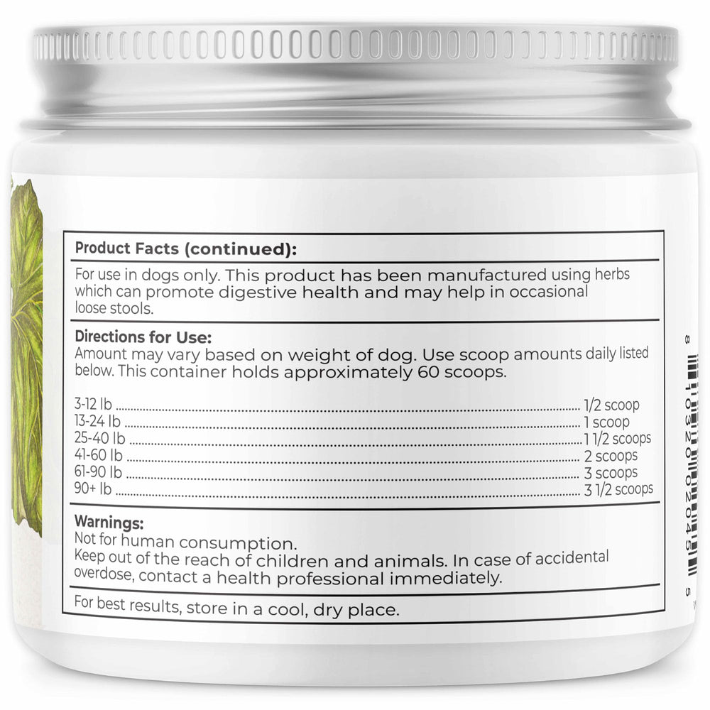 On-shelf display — trusted anti-diarrheal option for dogs in natural pet stores.