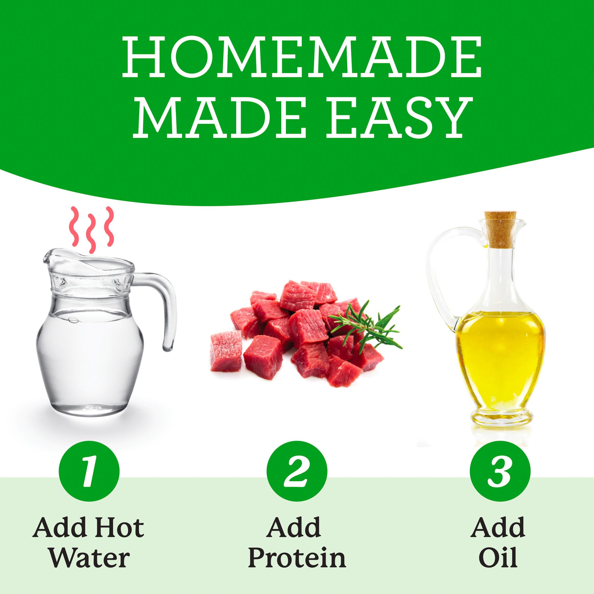 Healthy oil being added to Veg-to-Bowl base mix for balanced meals