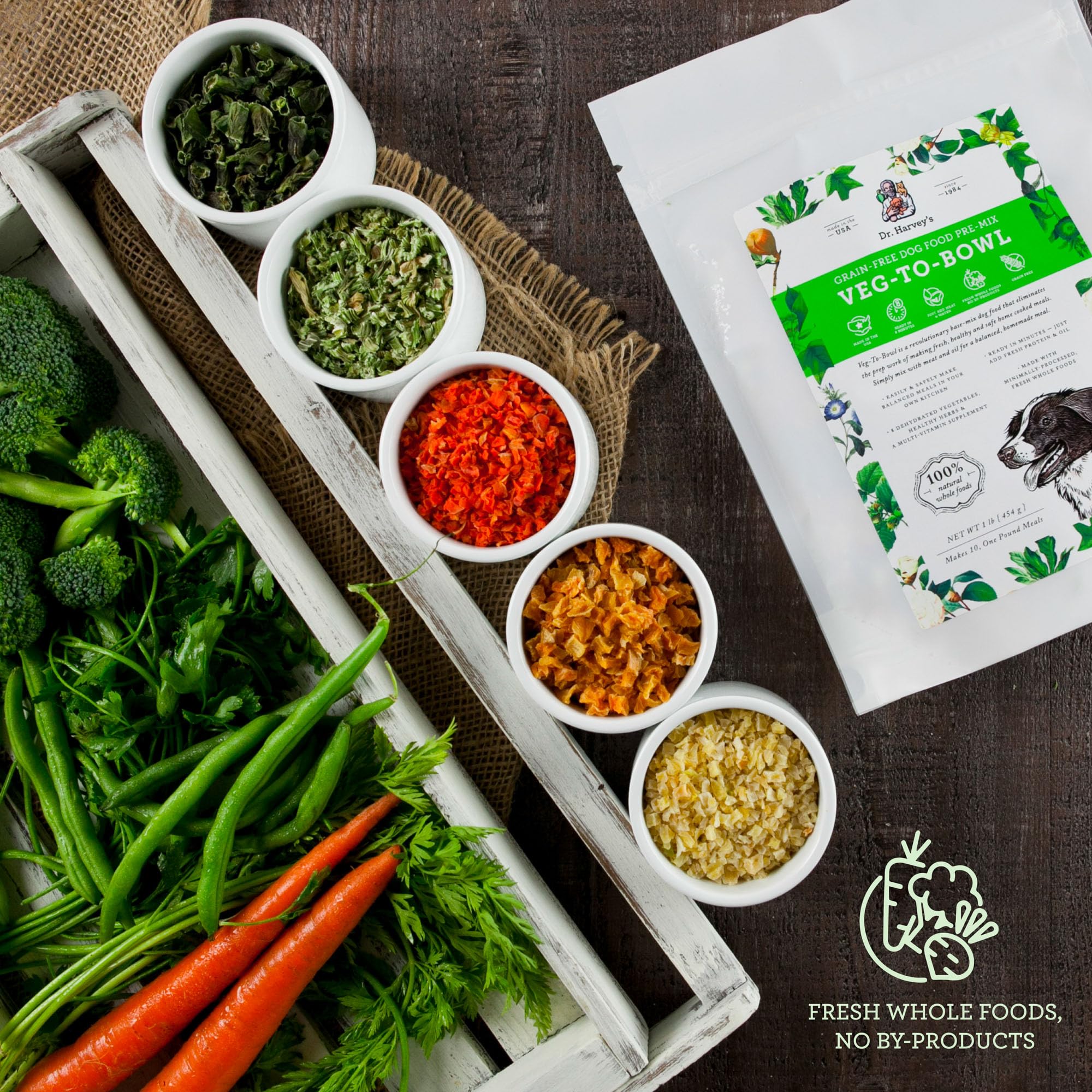 Veg-to-Bowl base mix stored on kitchen shelf for easy access